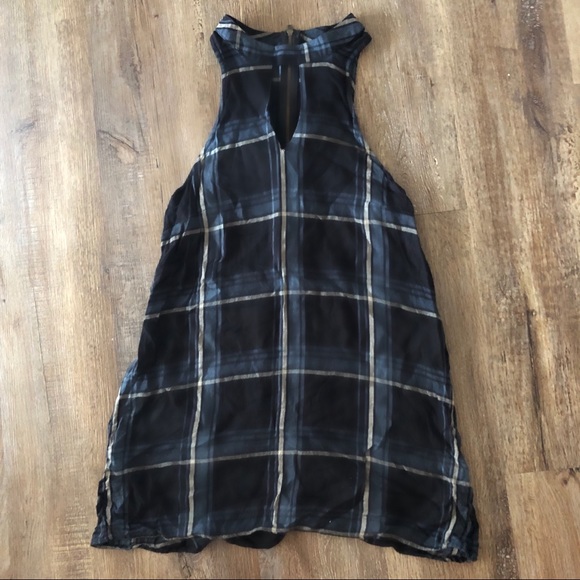 Plaid Navy Dress - Picture 1 of 4